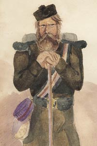 Watercolour of a Rifleman