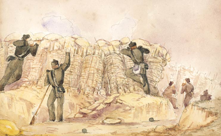 Watercolour of the Advanced Trench